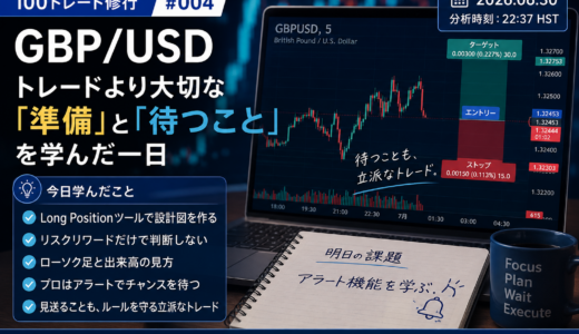 【100トレード修行 #004】GBP/USD｜トレードより大切な「準備」と「待つこと」を学んだ一日